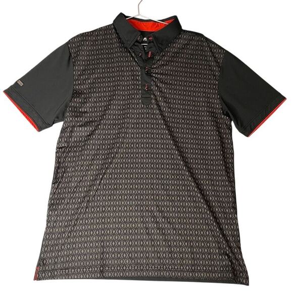 G-Mac by Kartel Men's Geometric Front Polo Golf Shirt Sz M Moisture-Wicking - Picture 1 of 11